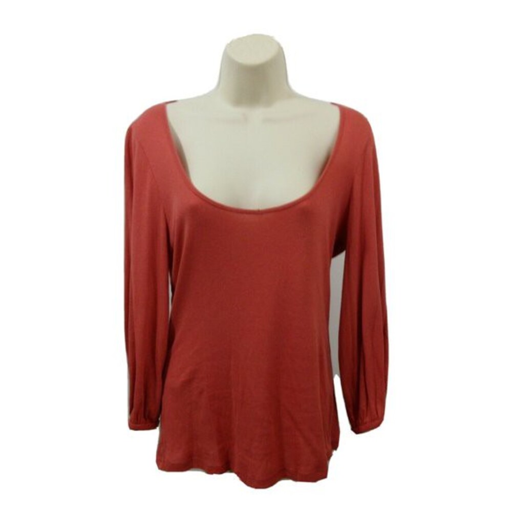 The Limited Tee-Shirt Orange Size Medium Long Sleeve Scoop Neck Cotton Blend